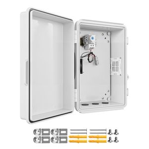 Outdoor ABS <b>Switch</b> Box Waterproof Electrical Thermostat Fan Junction Box with Mounting <b>Plate</b> Cable Grommets Ventil - Product Image 1