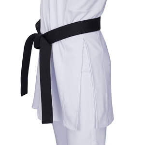 Conjunto de Uniforme de Artes Marciales para Hombre Adulto, Cuello en V, Color Blanco con Ribete Negro y Cinturón - Product Image 5