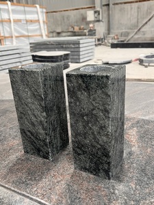 Vases à fleurs en granit vert Olivier de style roumain au design moderne, vases carrés en pierre <span class=keywords><strong>pour</strong></span> <span class=keywords><strong>cimetière</strong></span> et funérailles - Product Image 2