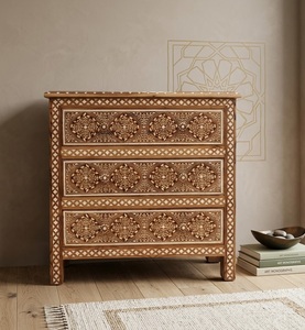 Handcrafted Solid Wood Luxury <b>Dining</b> Sideboard Bedside Table Moroccan Inlay <b>Storage</b> <b>Cabinet</b> Modern Bedroom Living <b>Room</b> Furniture - Product Image 1