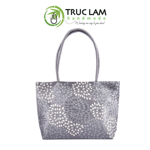 Sac de voyage artisanal Truc Lam, grand sac rectangulaire en taffetas avec motifs de feux d'artifice cousus à la main, sac tendance avec fermeture éclair - Product Image 1