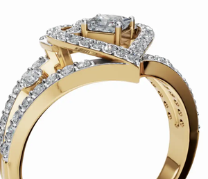 แหวนเพชรแท้ทองคำ 9 14 18 กะรัต สีเหลือง สีโรสโกลด์ สีขาวทอง  งานจิวเวลรี่ชั้นดี แหวนแต่งงาน ทองคำแท้ - Product Image 3