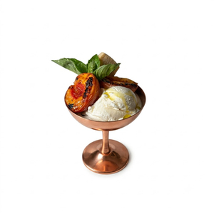 Gobelets à sundae élégants en métal, en acier inoxydable de qualité alimentaire, avec revêtement en cuivre italien, pour desserts et glaces, avec support sur pied, vente en gros - Product Image 5