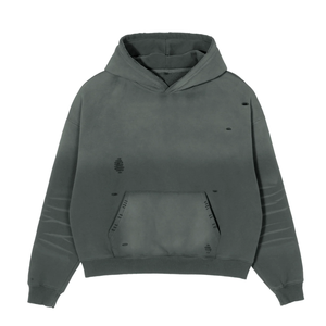 Sudadera con Capucha Personalizada Vintage de Corte Regular, 100% Algodón, Peso Pesado, para Hombre, Invierno, Teñido Liso, 380 Gramos, Lavado Ácido, Efecto Desgastado - Product Image 3