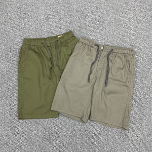 Shorts cargo en toile de coton respirante à taille élastique, longueur mi-genou, motif uni - Product Image 5