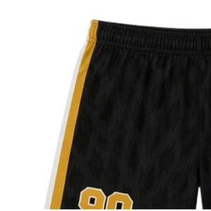 Shorts de lacrosse unisexe noir et or en polyester, coupe athlétique légère, vêtements de sport d'équipe, tenue d'entraînement - Product Image 3