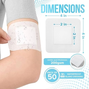 Benda sterile in garza bordata per la cura di ferite di grandi dimensioni con bordo adesivo morbido - Product Image 1