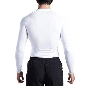 Camiseta Deportiva de Compresión de Algodón Sólido Personalizada para Hombre, Manga Corta, Secado Rápido, Transpirable, para Gimnasio, Entrenamiento, Running, Fitness, OEM - Product Image 3