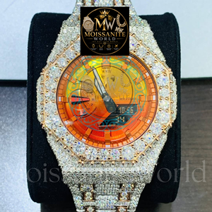 Pass Diamond Tester Custom Stainless Steel Hip Hop Jewelry Fully Iced Out Moissanite Diamond <b>Wrist</b> <b>Watch</b> <b>For</b> Party And Event - Product Image 2