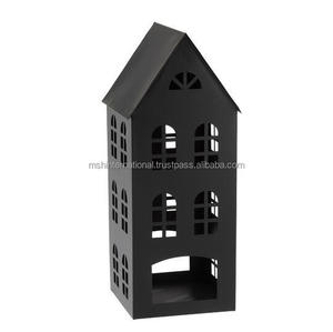 รูปแบบใหม่คริสมาสต์สีแดงโคมไฟบ้านรูปร่างเชิงเทียนโลหะโคมไฟชุด - Product Image 5