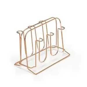 Rose Gold Metal <b>Wire</b> Glass Holder Stand Kitchen Mug Tree Drying Rack Coffee Cup Organizer Countertop Stemware Storage Display - Product Image 1