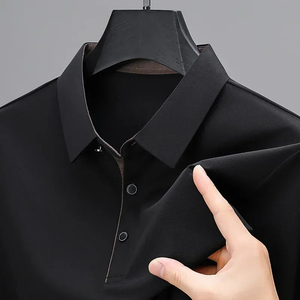 Chemise polo pour homme de couleur unie, vêtements décontractés, nouvelle conception tendance, logo personnalisé, coton respirant, taille plus, style moderne - Product Image 3