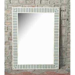 Espejo de pared moderno con marco de madera y incrustaciones de hueso para sala de estar, colección hecha a mano, no apto para todas las estaciones - Product Image 3