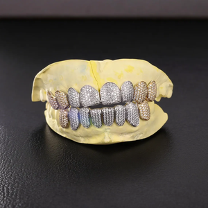 Grillz de Lujo con Moissanita, Plata de Ley 925, Capas Dentales Personalizadas para Hombres y Mujeres, Joyería Hip Hop de Moda, Regalo - Product Image 1