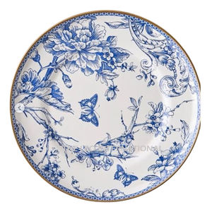 Assiette de présentation ronde en acier inoxydable 100 % pur avec bordure décorative, finition argentée, pour la restauration hôtelière - Product Image 6