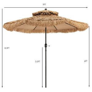 Ombrellone da Giardino Portatile a Braccio Laterale da 2,7 m in Acciaio Inossidabile con 8 Stecche per Spiaggia o Patio, Raggio 2m - Product Image 3