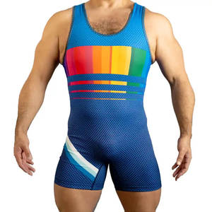 Combinaison de lutte bleue, justaucorps une pièce pour la boxe, la musculation, le fitness, la force athlétique et la course à pied - Product Image 1