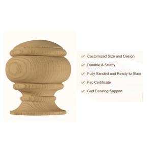 Traditional Eco-Friendly White Oak Ball Newel Cap Stair Parts for Staircase 1 Year Warranty From Whosale EFS Factory Viet Nam - Product Image 2