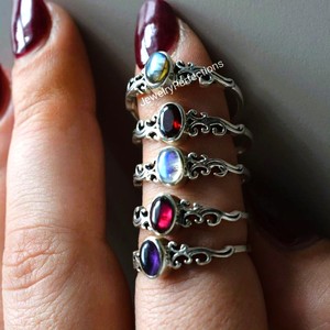 Nuevo y Elegante Anillo de Plata de Ley 925 con Múltiples Piedras Preciosas Naturales, Joyería Fina de Moda, Anillo de Diamantes, Bonito Regalo para Bodas y Fiestas - Product Image 1