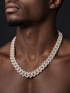 Top Demanded Moissanite <b>Diamond</b> Cuban <b>Chain</b> Necklace for <b>Men</b> and Women Premium Hip Hop Jewelry Available At Export Price - Product Image 1