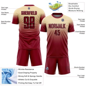 Uniforme de fútbol para hombre, conjunto de camiseta y pantalones cortos personalizados, de secado rápido, transpirable, ropa deportiva de primera calidad para equipo. - Product Image 5