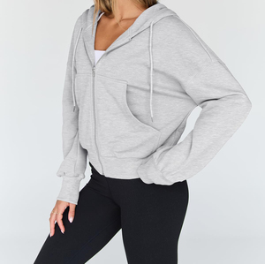Custom Women Cropped Hoodie Pullover Fleece Sweatshirt Casual Fitness Streetwear Front Custom Color OEM ODM Private Label - Product Image 3