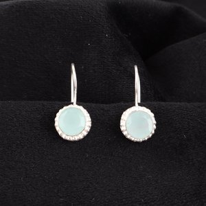 Blue <b>Turquoise</b> <b>Stud</b> <b>Earrings</b> 14K Gold Plated 925 Sterling Silver May Birthstone Jewelry for Women & Children's Elegant Gift - Product Image 5