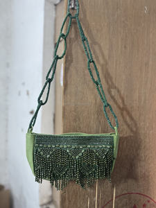 Bolsos de mano de lujo personalizados de utilidad India hechos a mano para mujer, bolsos de mensajero bohemios para mujer, bolsos de mano de noche con cuentas para mujer - Product Image 5