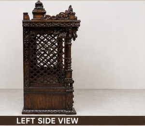 Grand Temple Gopuram en Bois de Teck, Design Premium, Sculpté à la Main, Mandir Swaminarayan en Bois de Teck pour la Maison, Temple Hindou avec Rangement - Product Image 5
