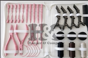 Top Sale <b>Pink</b> And Black Hair Extension <b>Tools</b> <b>Kit</b> Stainless Steel Micro Beads Tape-in Hair Extensions <b>Tools</b> Clip Scissors Comb - Product Image 6