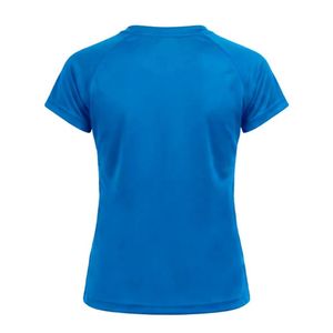 T-shirt bleu à manches courtes et col en V pour femme – Basique, décontracté, coupe ajustée, uni, léger, pour le quotidien – Vêtement de mode féminin pour l'été - Product Image 6