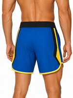 Shorts de Surf Personalizados para Hombre en Azul, Negro y Amarillo, de Secado Rápido, Transpirables, con Cordón Ajustable, para Playa y Deportes Acuáticos