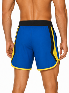 Custom Blue Black Yellow <b>Men</b>’s Surf Board Shorts Quick Dry Swim <b>Trunks</b> Sublimation Printed Beach Water Sports Shorts OEM ODM - Product Image 4