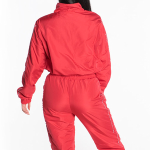 Rhino Fitness Unisex Red Polyester Tracksuit Full Sleeve Half-Zip Drawstring <b>Pants</b> Sporty Lightweight Solid Color Summer Casual - Product Image 2