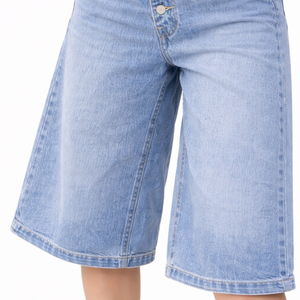 Shorts en jean taille haute pour femme, coupe ample, ourlet retroussé, prix raisonnable - Product Image 5
