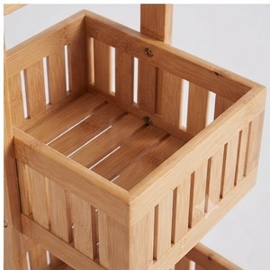 Bamboo Three-Layer Spice <b>Storage</b> <b>Rack</b> Rectangular Standing Type Minimalist Design for <b>Kitchen</b> Sundries Holders - Product Image 3