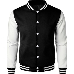 Veste universitaire pour homme, veste bomber en cuir à manches en cuir, veste de baseball personnalisée - Product Image 1