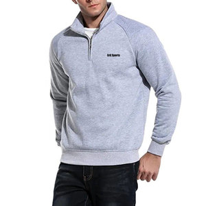 Sweat-shirt pour homme de haute qualité, col montant, fermeture éclair quart, coton/polyester respirant, vente en gros - Product Image 3