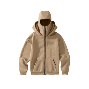 Sweat-shirt d'hiver personnalisé, surdimensionné, à double capuche zippée, avec masque ninja et cagoule, impression numérique - Product Image 4