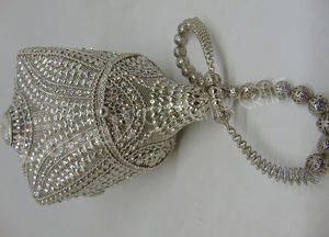 elegant 2026 New Design Women evening Party Prom Banquet Velour Clutch Bag Shining Crystal Handle Evening Bag bead chain strap - Product Image 4