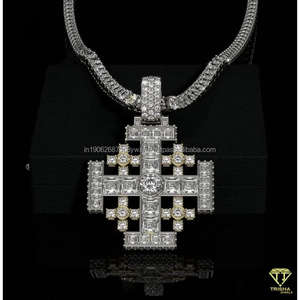 Collier pendentif croix diamant Moissanite de luxe en argent sterling pendentif hip hop religieux glacé pendentif croix religieuse - Product Image 4