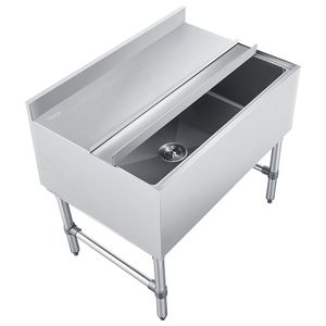 Contenitore per Ghiaccio in Acciaio Inox per Cucine Commerciali, Capacità Massima 134,7 Qt, Isolamento a Lunga Durata 24 Ore, 36 X 24 X 33 Pollici - Product Image 1