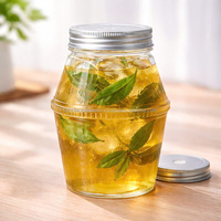 HT500-3307 500ml PET fles met dubbele kamer en schroefdop, 2-delig systeem voor dranken, sauzen en dressings