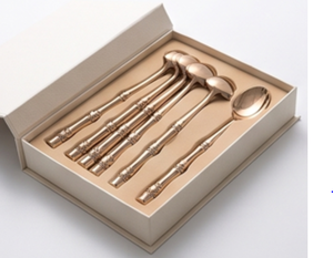 Ensemble de couverts en métal au design classique en bambou, finition miroir haute brillance, résistant à la rouille, pour mariage, maison et restaurants - Product Image 6