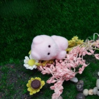 Miniature Cochon Rose Floqué Mignon, Pièce de Mobilier de Décoration pour Maison de Poupées, Matériau PS, Montage Facile, Cadeau DIY pour Adolescents et Adultes
