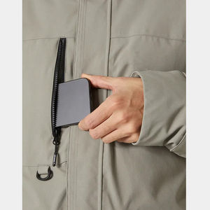 Men's Hooded Jacket Long Sleeve <b>Waterproof</b> Solid Color Casual <b>Winter</b> <b>Coat</b> with Zipper Closure and Pockets - Product Image 6