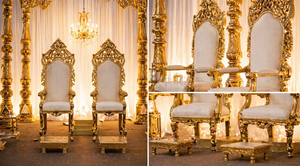 Mandap carré doré pour mariage sud-indien, Grand Mandap de mariage Tamil, Manavarai Kalyana Mandapam, Mandap de mariage Tamilien, New York - Product Image 5