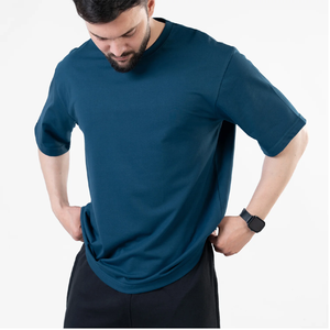 Camiseta Casual Elegante para Hombre, Antiencogimiento, Logotipo Personalizado, 100% Algodón Tejido, 220 GSM, Camisetas Unisex Modernas con Hombros Caídos - Product Image 2