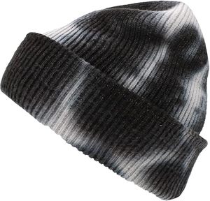 Autumn Winter Deep Color Black Grey Camouflage Tie-dye <b>Skull</b> <b>Beanie</b> for Adults Cuffed Ribbed 100% Cotton Hats Beach - Product Image 1