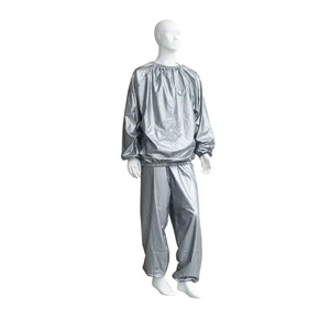 Combinaison de sauna violette pour hommes, manches longues, col rond, taille élastique, fibre de polyéthylène, vêtements d'entraînement toutes saisons - Product Image 2